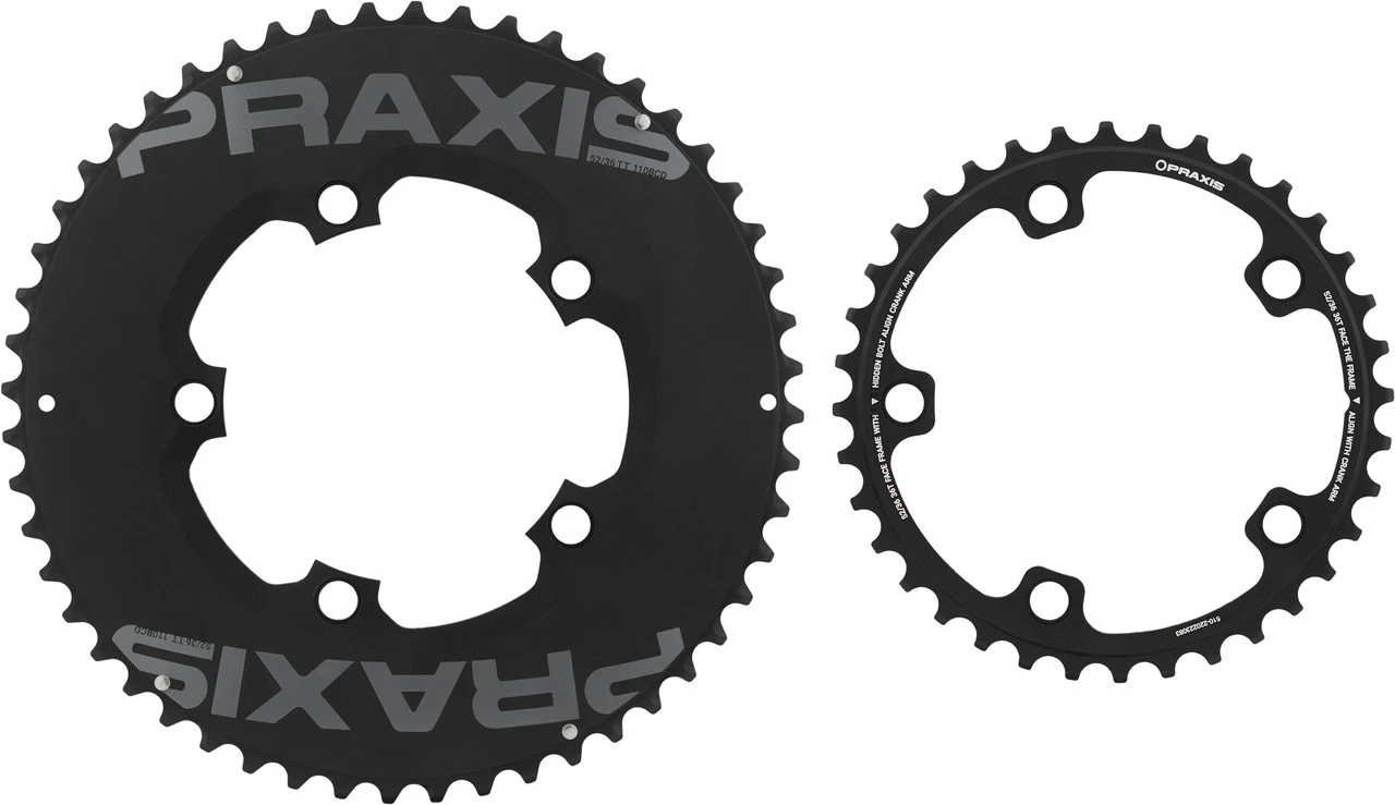 Praxis Works Aero / Solid Road Kettenblatt-Set, 5-Arm, 110 Mm Lochkreis Modell 2023 1 Praxis Works Aero / Solid Road Kettenblatt-Set, 5-Arm, 110 Mm Lochkreis Modell 2023